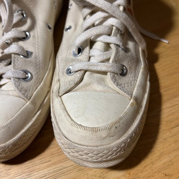 Womens Converse Chuck Taylor Commes des Garcons White Red All Star Sneakers W/8 - Picture 10 of 12